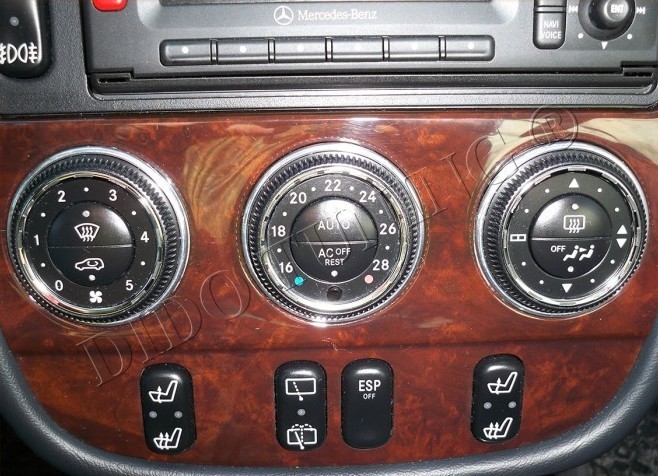 Хром кільця на ручки пічки Mercedes ML W163 рестайлінг