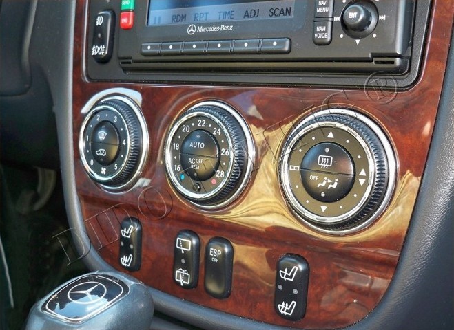 Хром кільця на ручки пічки Mercedes ML W163 рестайлінг