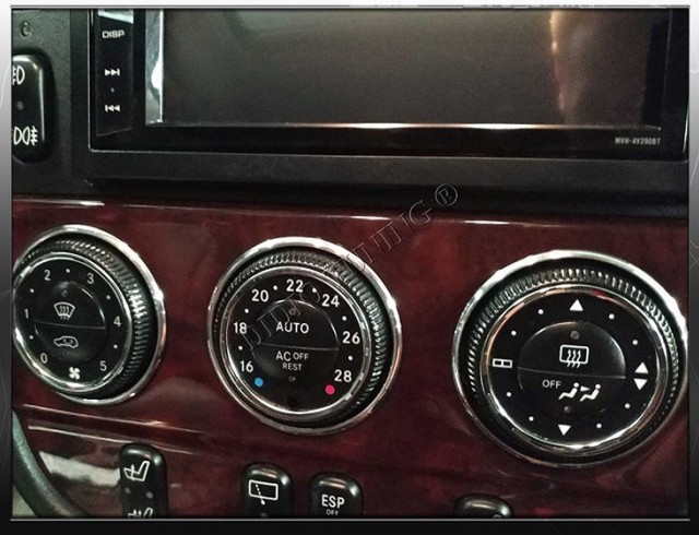 Хром кільця на ручки пічки Mercedes ML W163 рестайлінг