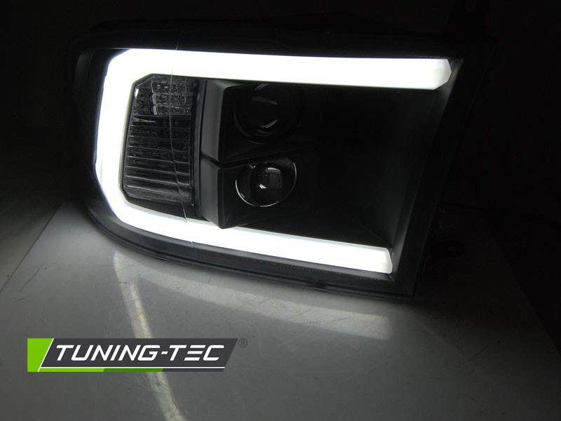 Чорні передні фари DODGE RAM із габаритами TUBE LIGHT
