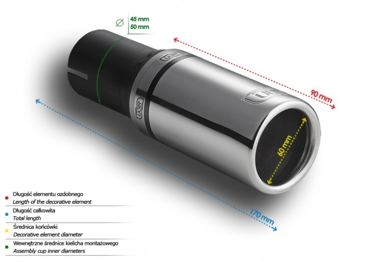 Насадка на глушник універсальна Ulter N1-03* кругла 60 мм