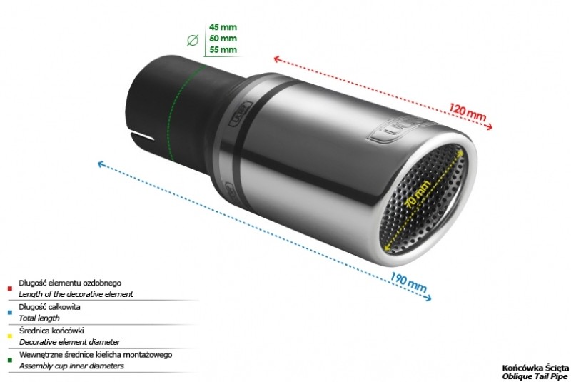 Насадка на глушник універсальна Ulter N1-70RS, кругла, 70 мм