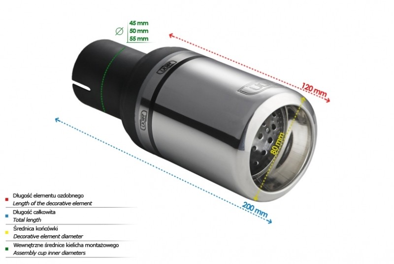 Насадка на глушник Ulter N1-07-1, діаметр 80 мм