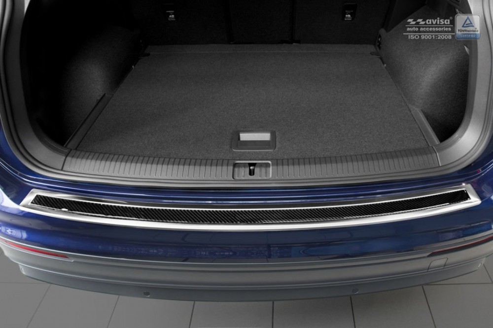 Накладка бампера VW Tiguan II / Tiguan Allspace (сталь+carbon)