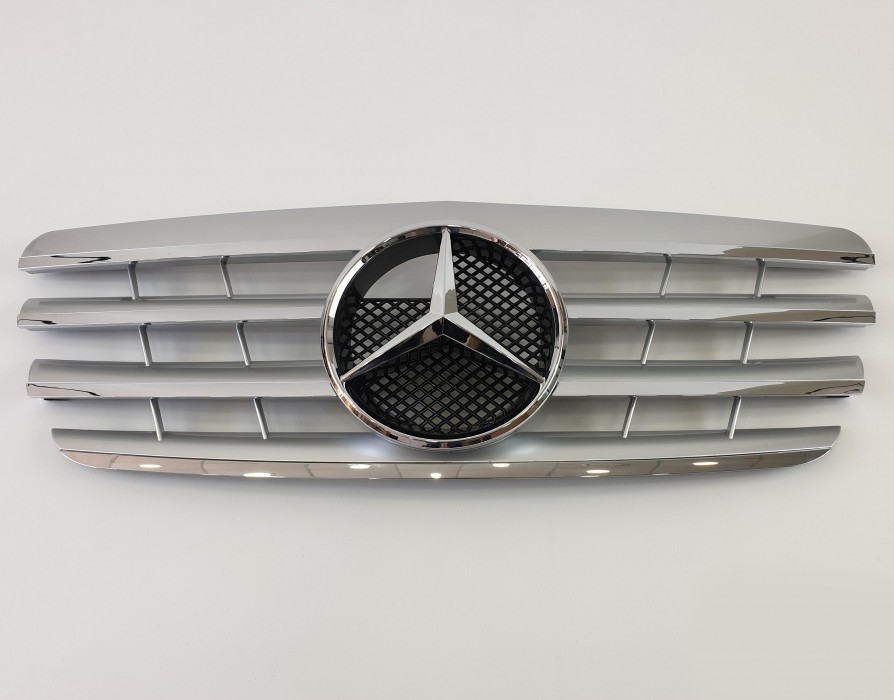 центральна решітка радіатора для Mercedes E-Class W210 (Cl Silver)