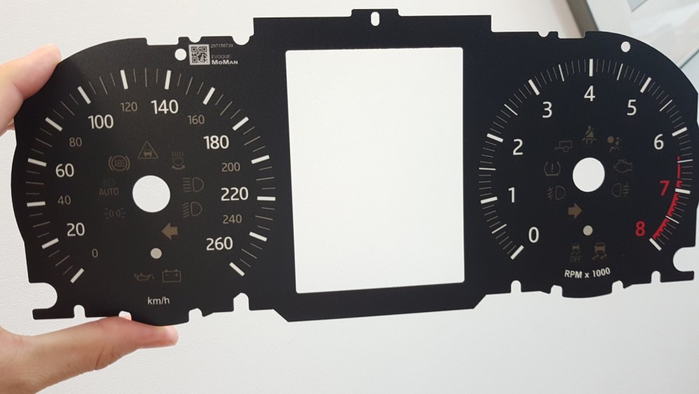 Шкала-замінник з миль на км для Jaguar XE, XF, Range Rover Sport