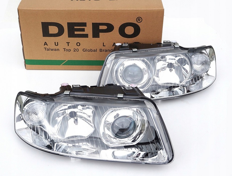 Линзованные фары передние AUDI A3 8L рестайл (DEPO)