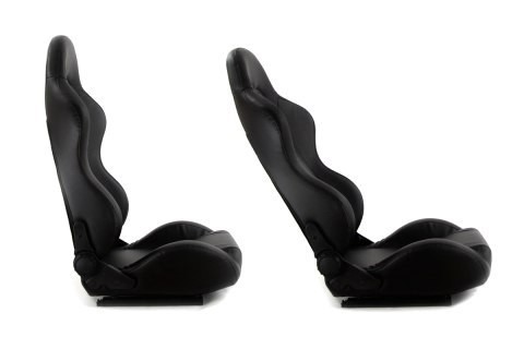 Регульовані спортивні сидіння MONZA+ ЧОРНА ЕКОКОЖА