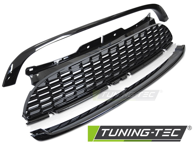 Тюнінгова решітка Mini Cooper R56 / R57 / R55 в стилі JCW, чорна глянсова