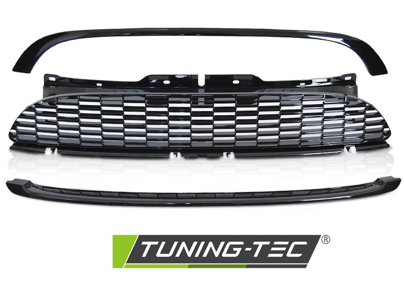 Тюнінгова решітка Mini Cooper R56 / R57 / R55 в стилі JCW, чорна глянсова