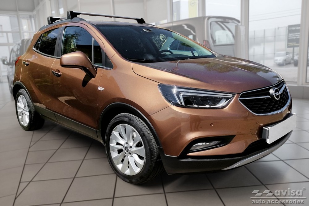 Чорна захисна накладка (ліства) Strong на задній бампер Opel Mokka X