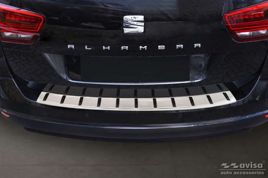 Захисна накладка (планка) STRONG на задній бампер Seat Alhambra 2, VW Sharan 2