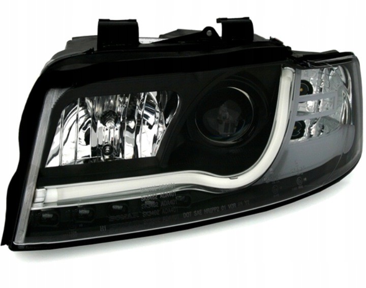 Чорні фари передні Tube lights AUDI A4 B6