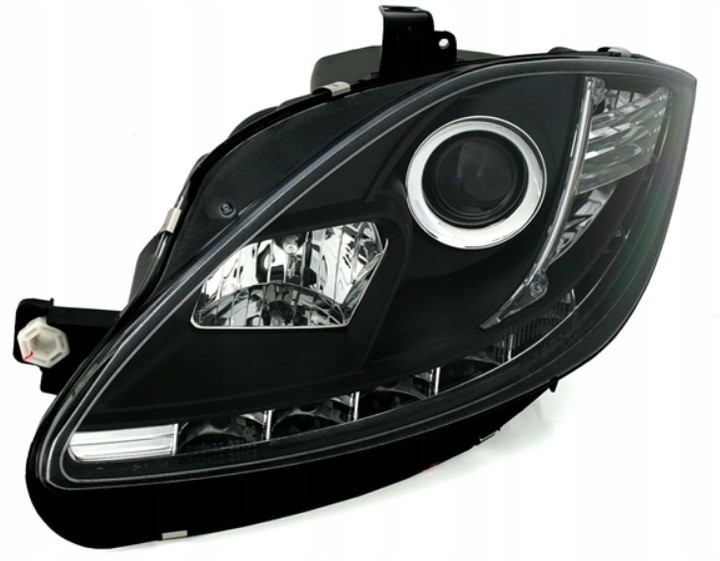 Чорні фари передні з діодним рядком Seat Leon 2, Altea, Toledo 3 2005-2009
