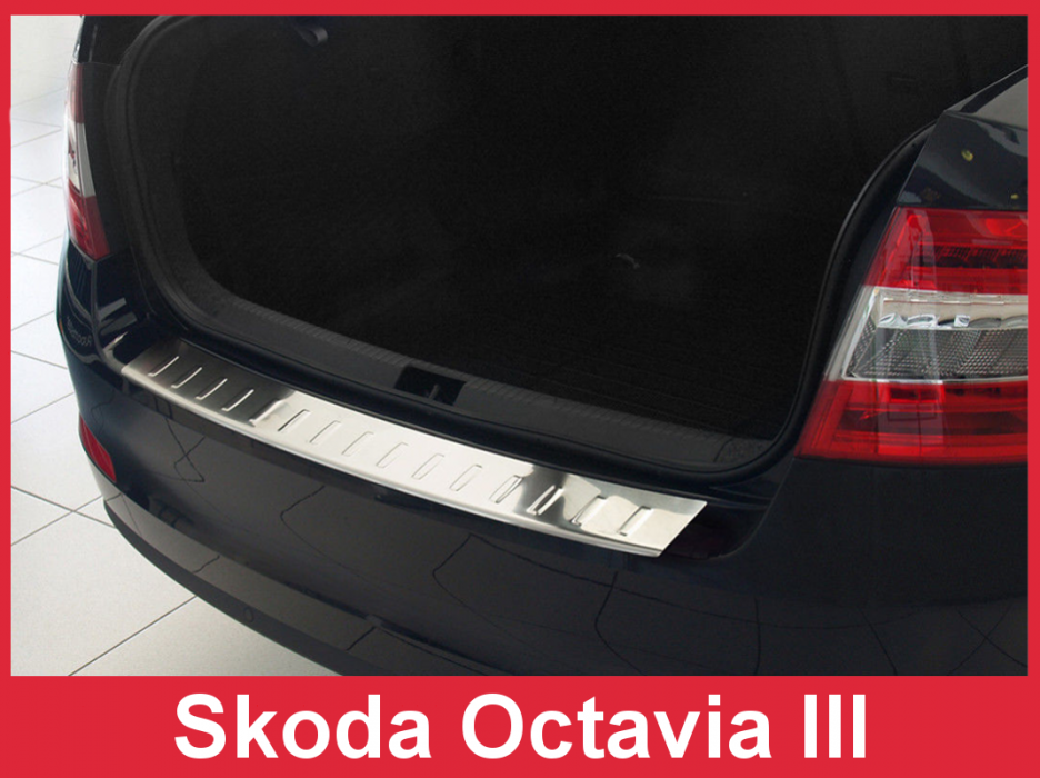 Захисна накладка на задній бампер Skoda Octavia III Sedan
