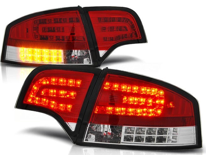 Ліхтарі задні світлодіодні Audi A4 B7 седан, червоно-білі