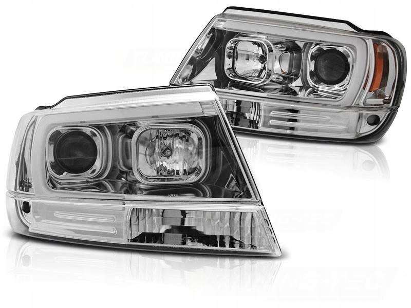 Фари передні Jeep Grand Cherokee WJ з LED габаритами, хро