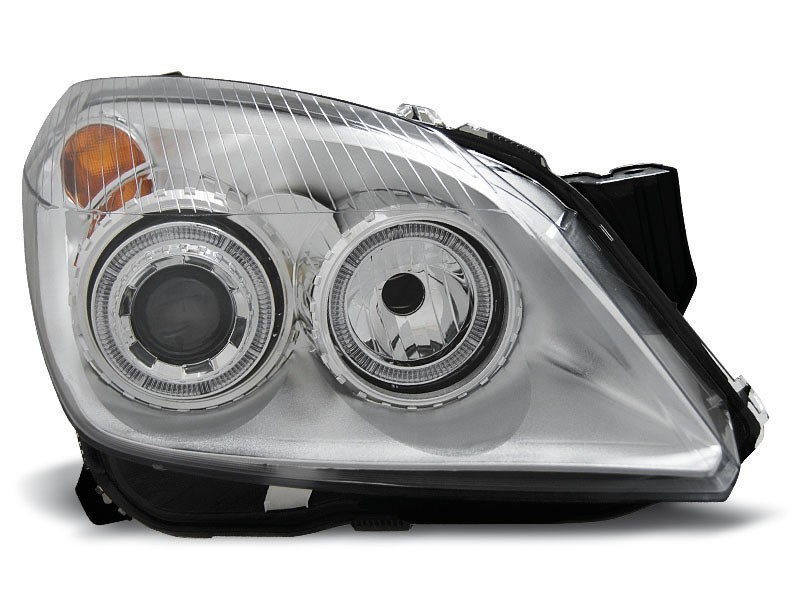Тюнінг фари передні Opel Astra H з кільцями Engel eyes