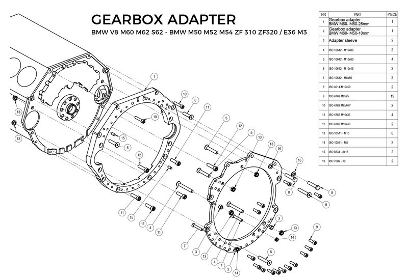 Gearbox adapter plate (перехідна плита) BMW M60/M62/S62 - BMW M50, M52, M57