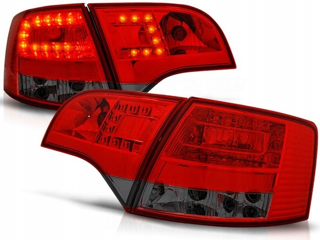 Ліхтарі задні тюнінгові з діодами Audi A4 B7 avant red-smoke