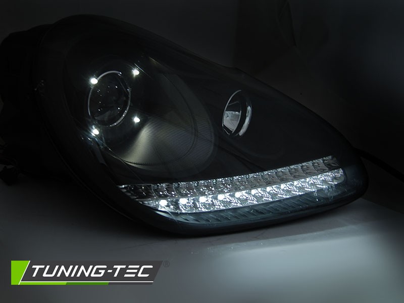Черные передние фары под ксенон для Porsche Cayenne 