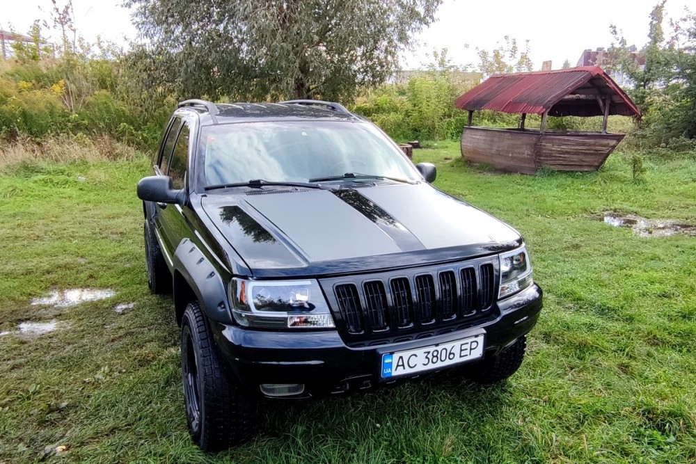 Передні фари Jeep Grand Cherokee WJ чорні, led габарити
