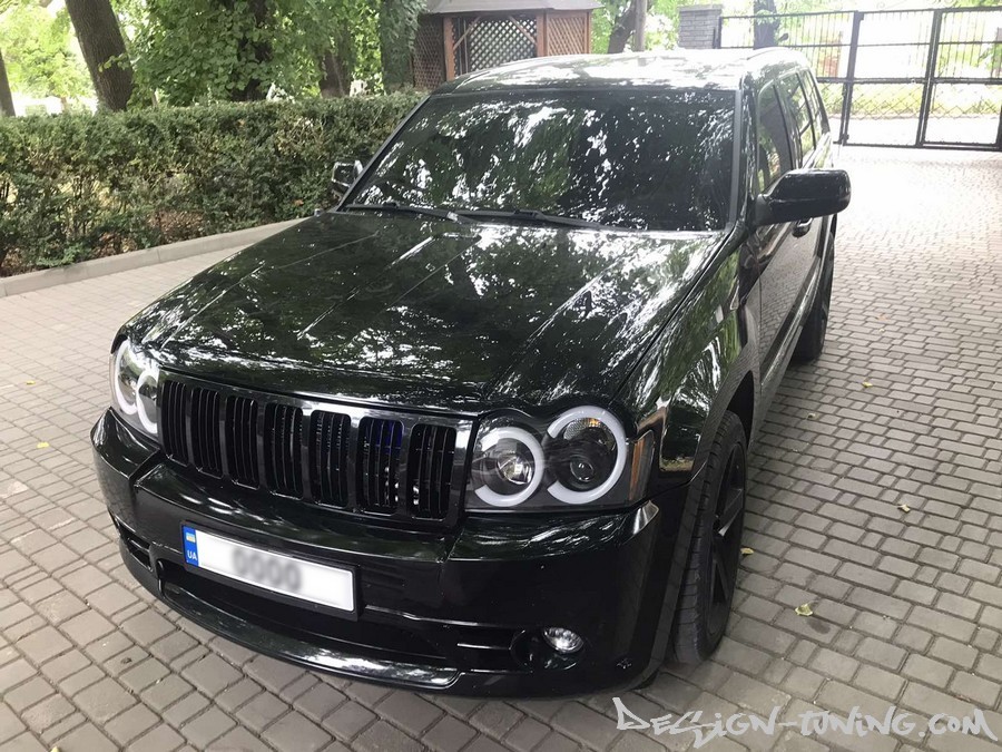 Чорні фари передні Jeep Grand Cherokee WK 05-08 tube lights