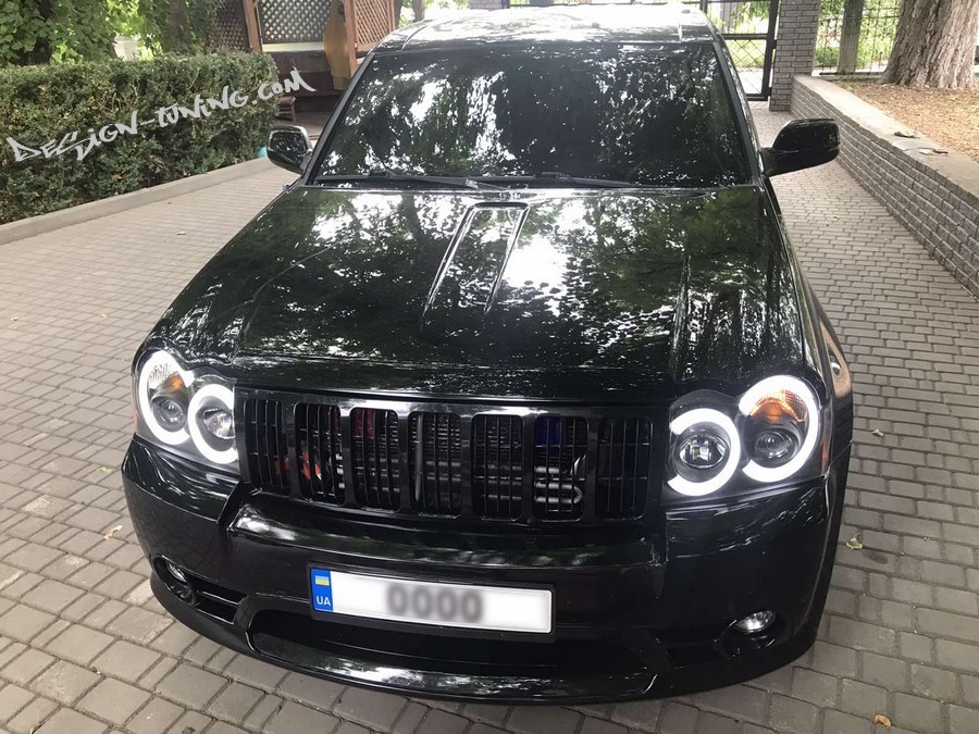 Чорні фари передні Jeep Grand Cherokee WK 05-08 tube lights
