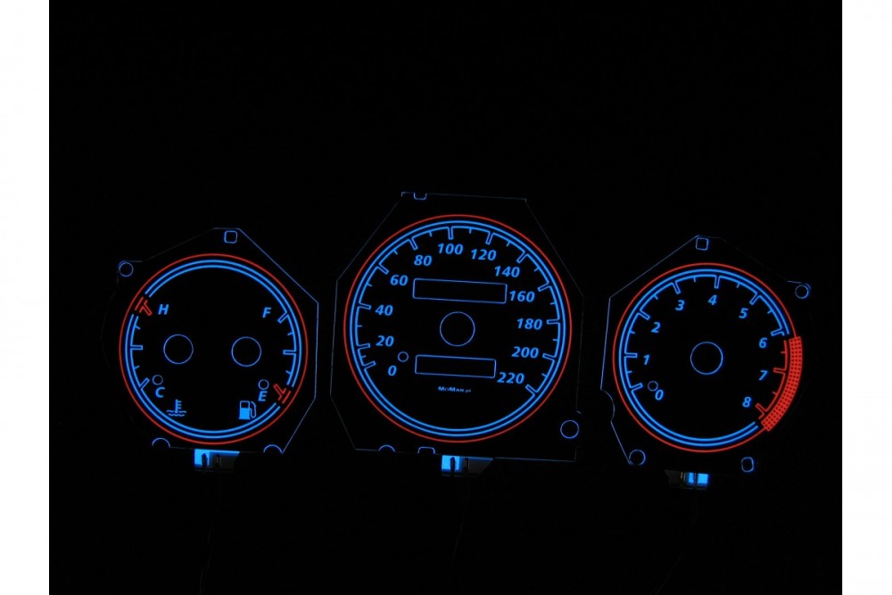 Накладки, що світяться, на панель приладів Daewoo Lanos варіант 2