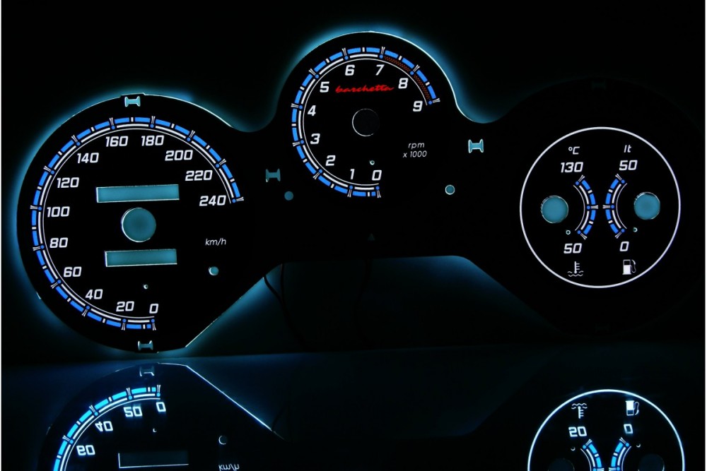 Тюнінгові накладки на шкали приладів Fiat Barchetta варіант 2