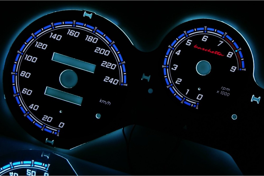 Тюнінгові накладки на шкали приладів Fiat Barchetta варіант 2