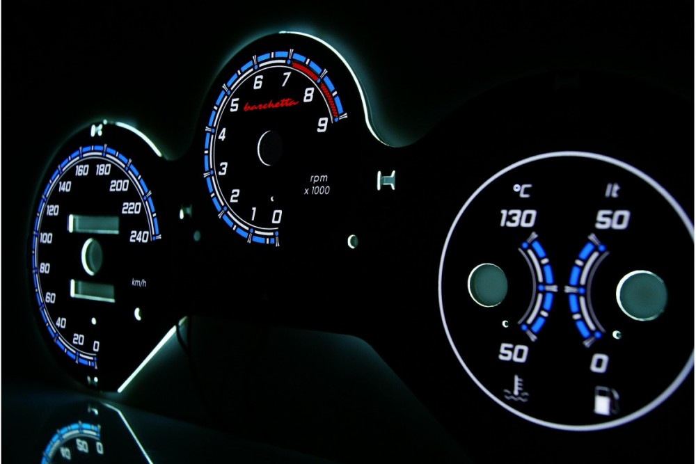 Тюнінгові накладки на шкали приладів Fiat Barchetta варіант 2