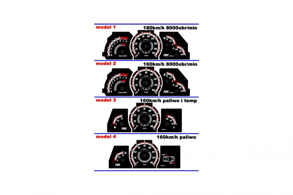 Тюнінгові накладки на шкали приладів Fiat Cinquecento