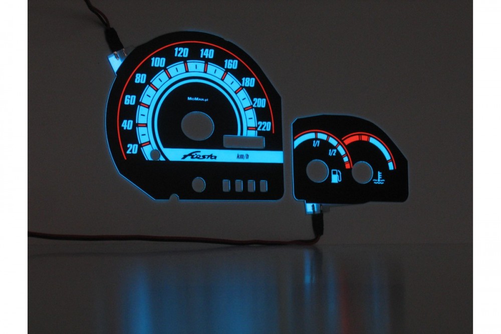 Тюнинговые накладки на шкалы приборов Ford Fiesta Mk3