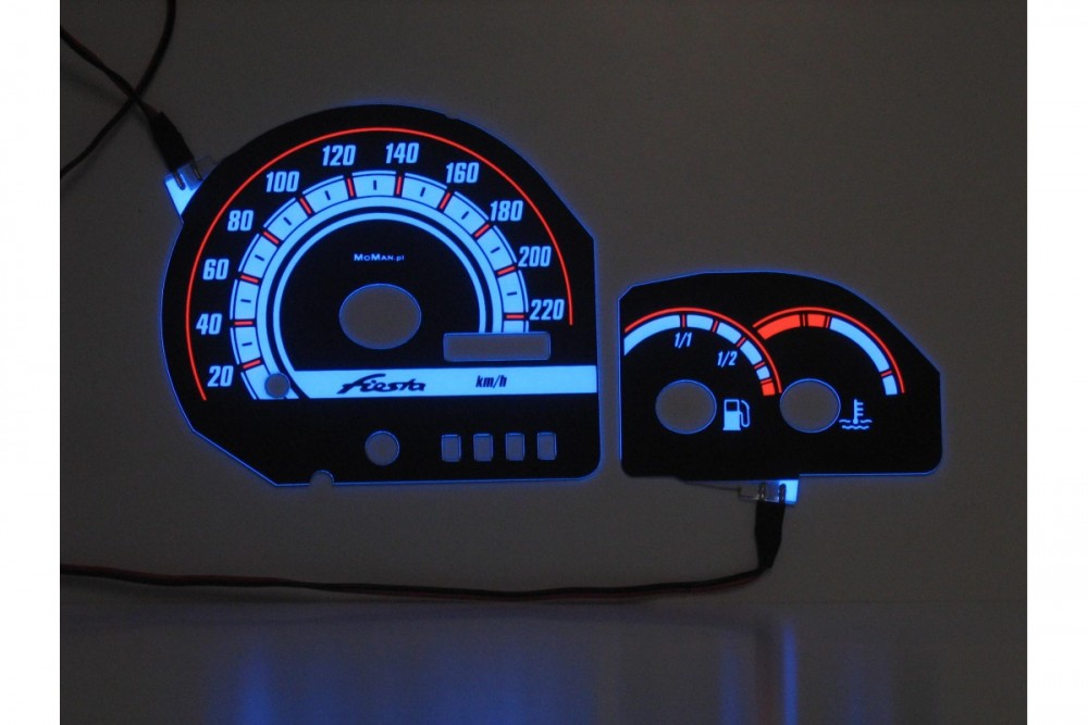 Тюнинговые накладки на шкалы приборов Ford Fiesta Mk3