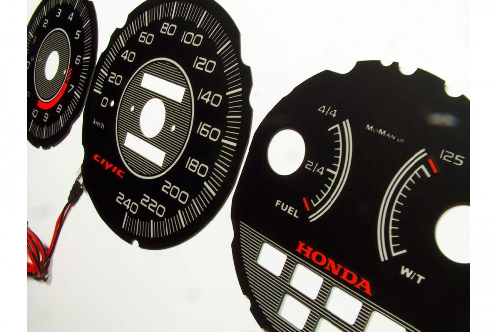 Тюнінгові накладки в щиток приладів Honda Civic 1992-1995 вар. 1