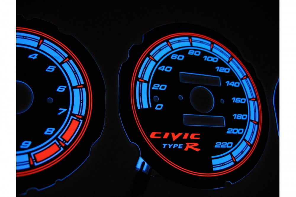 Вставки, що світяться, на панель приладів Honda Civic 1992-1995 вар. 6