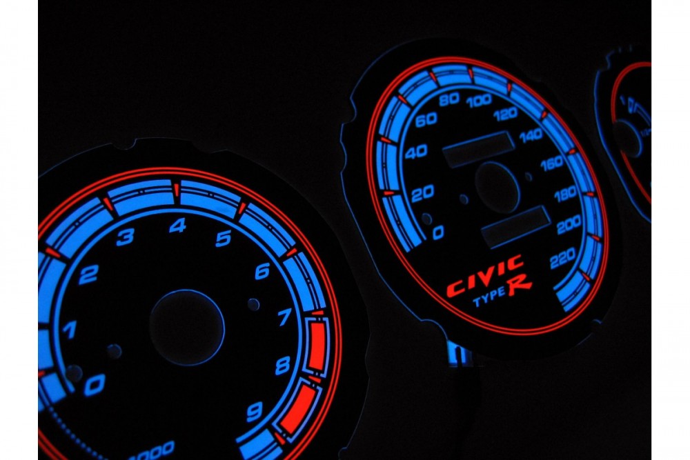 Вставки, що світяться, на панель приладів Honda Civic 1992-1995 вар. 6