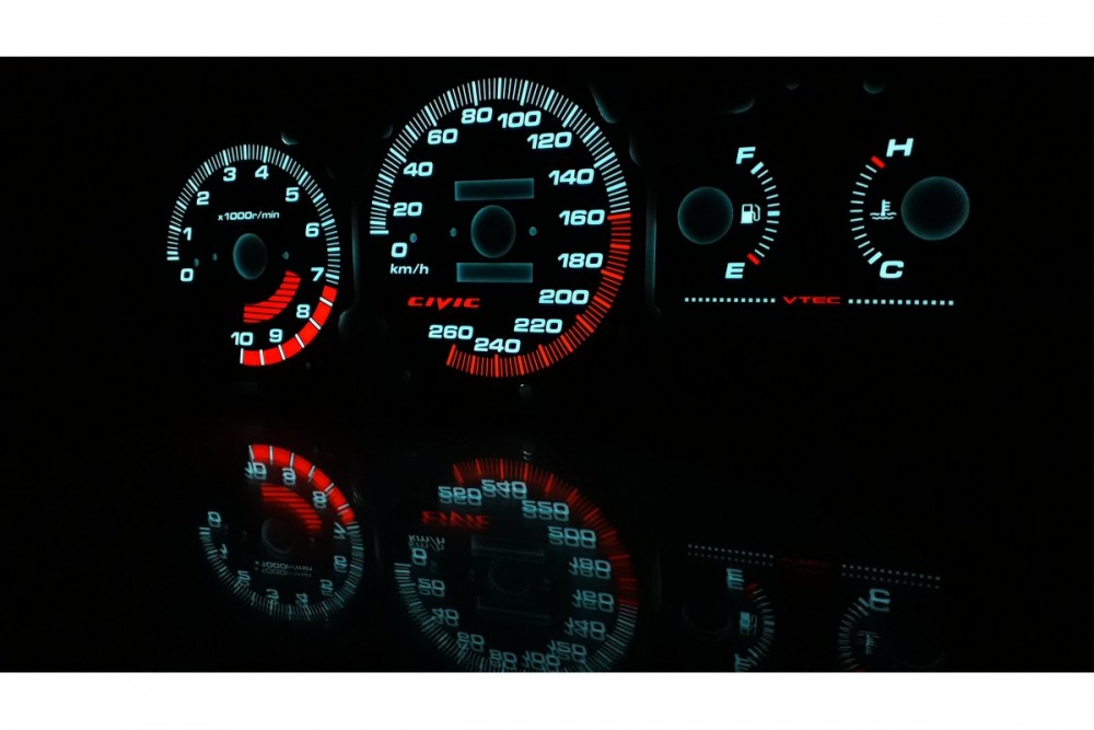 Накладки, що світяться на шкали приладів Honda Civic 1992-1995 (індивідуальний дизайн)