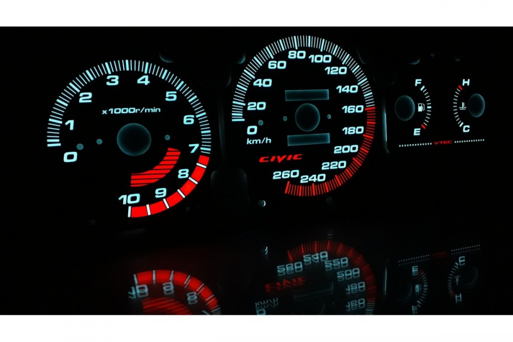Накладки, що світяться на шкали приладів Honda Civic 1992-1995 (індивідуальний дизайн)