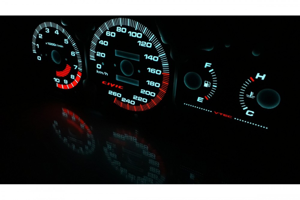 Накладки, що світяться на шкали приладів Honda Civic 1992-1995 (індивідуальний дизайн)