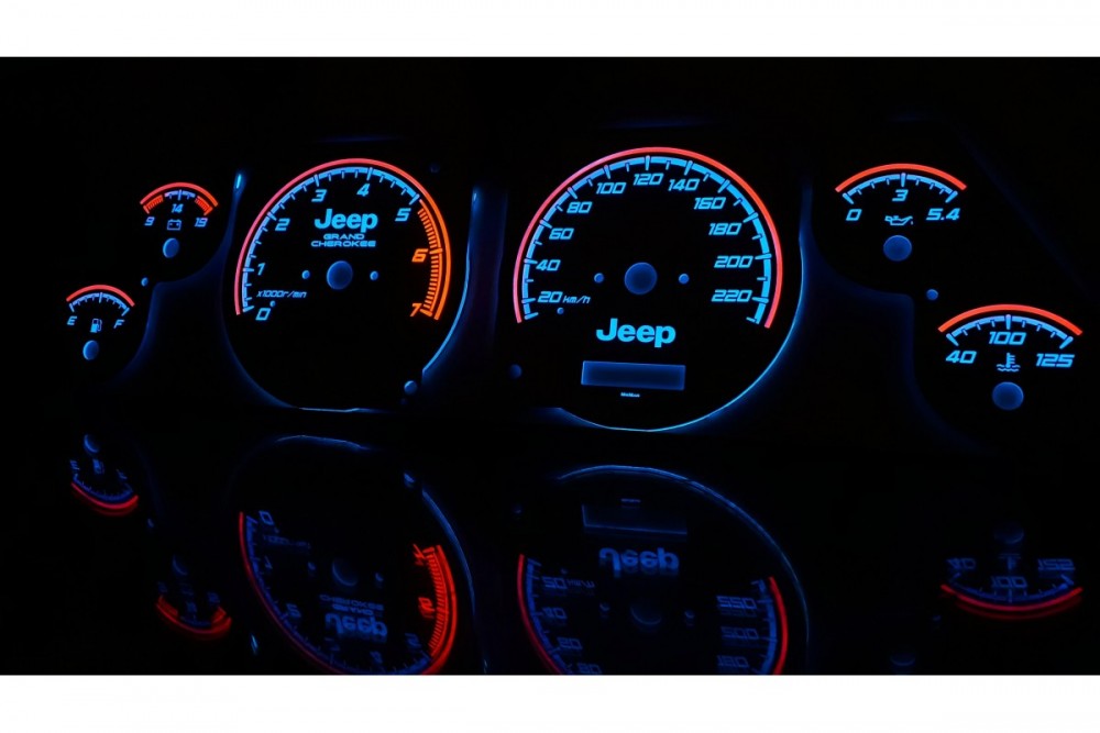 Тюнінгові накладки в щиток приладів Jeep Grand Cherokee 1995-1999 вар. 1