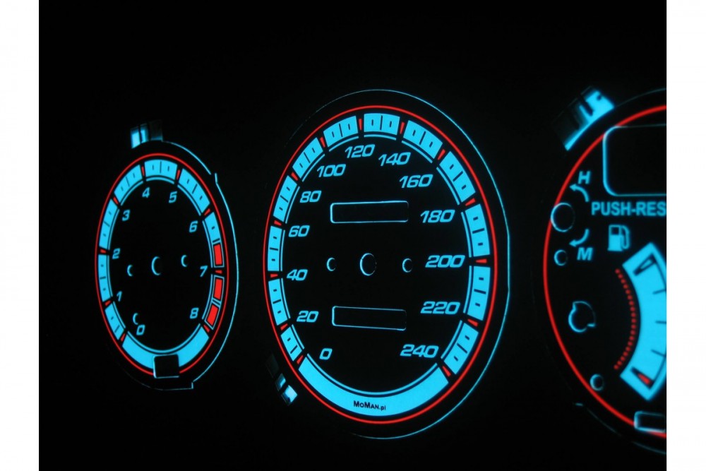 Накладки, що світяться, в щиток приладів MAZDA 323F BG / MX-3 вар. 1