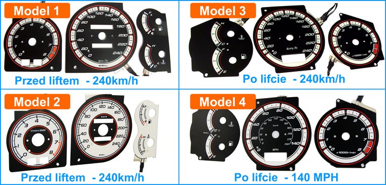 Тюнінгові накладки в щиток приладів Mazda 323F BA