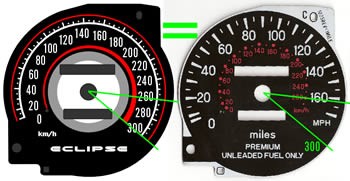 Светящиеся накладки в приборку Mitsubishi Eclipse 2G вер. 2
