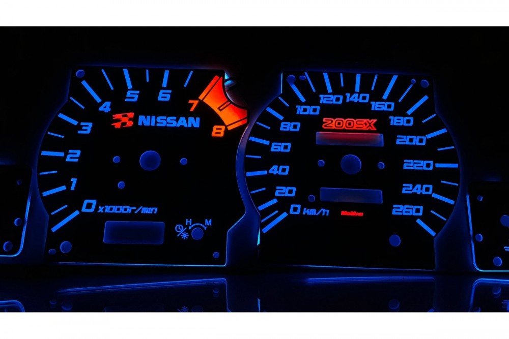 Светящиеся накладки в щиток приборов Nissan 200SX S14 / SILVIA 1993-1996 вер. 1