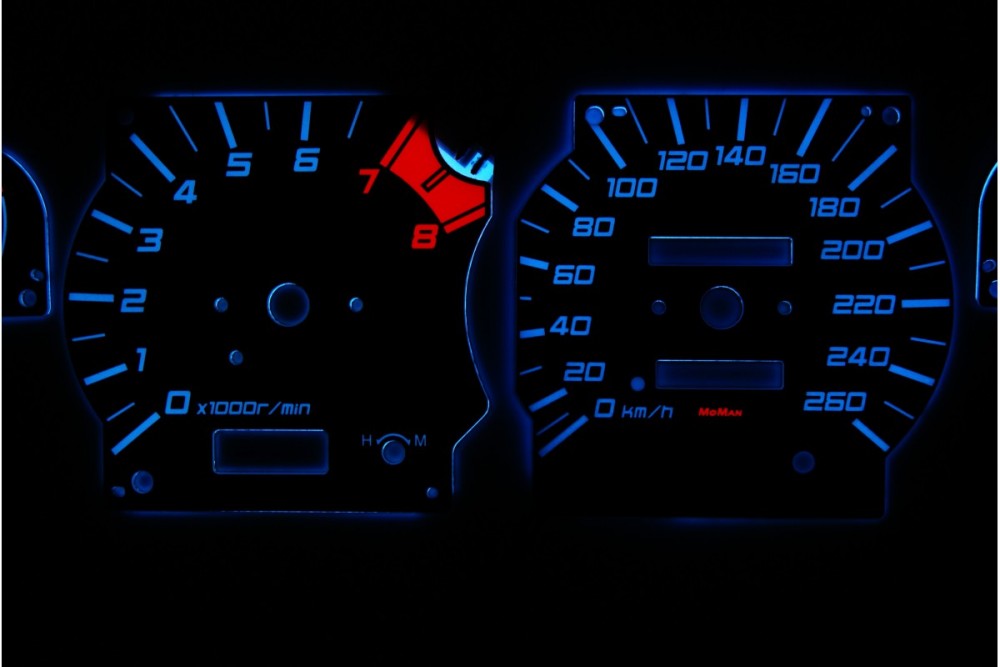 Тюнинговые накладки на шкалы приборов Nissan 200SX S14 / SILVIA 1993-1996 вер. 2