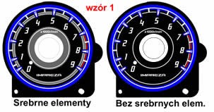 Плазмові накладки на шкали приладів Subaru Impreza 2000-2007 вар. 1