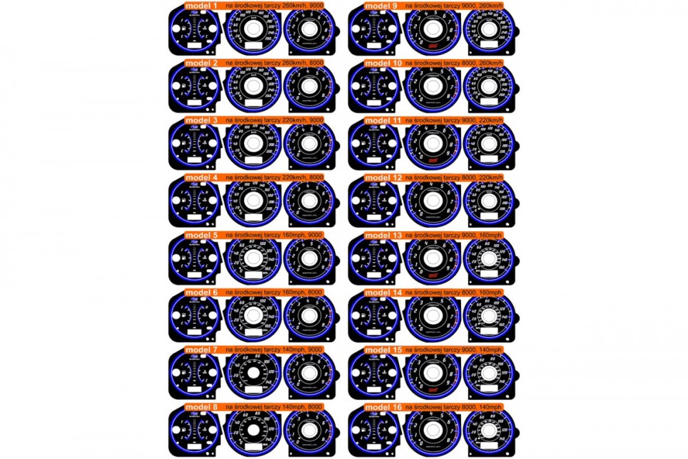 Тюнінгові накладки в щиток приладів Subaru Impreza 2000-2007 вар. 2