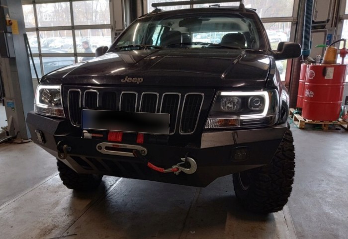 Передні фари Jeep Grand Cherokee WJ чорні, led габарити